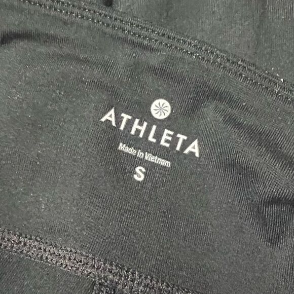 Athleta black crop length cropped workout athletic leggings women's size S - Picture 5 of 7